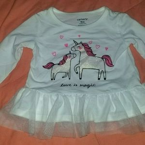 Carter's Glitter Unicorn Long Sleeve